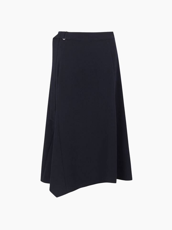 Dark blue asymmetrical skirt - sisley k longuette skirts - Dark Blue | Sisley K image number 1